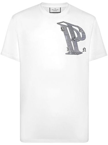 T-shirt en coton à ornements strassés - Philipp Plein - Modalova