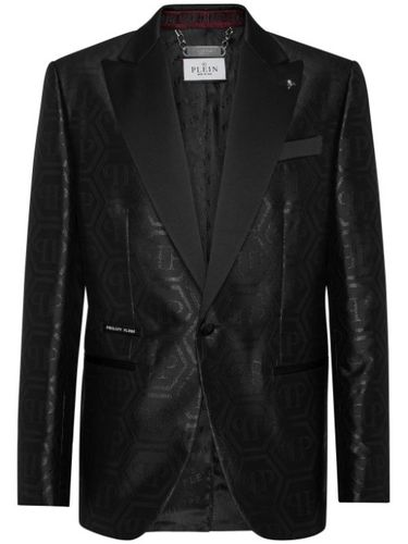 Blazer simple boutonnage à motif monogrammé en jacquard - Philipp Plein - Modalova