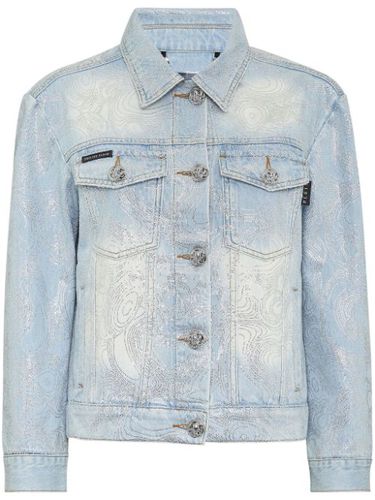 Veste en jean à logo imprimé - Philipp Plein - Modalova