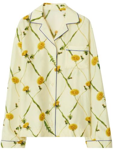 Chemise en soie à imprimé graphique - Burberry - Modalova