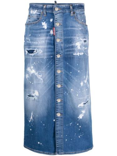 Minijupe en jean à effet usé - DSQUARED2 - Modalova