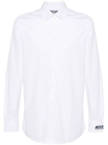 Chemise en coton à logo brodé - Moschino - Modalova