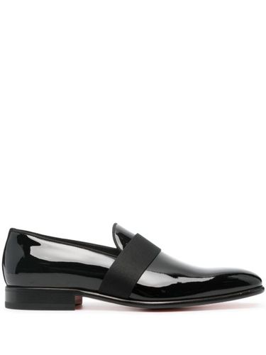 Mocassins en cuir à fini verni - Santoni - Modalova