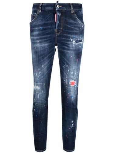 Jean skinny à effet taches de peinture - DSQUARED2 - Modalova