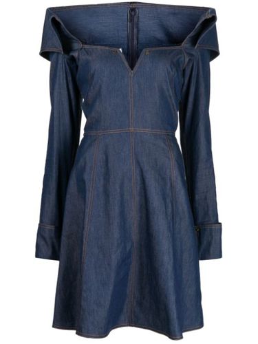 Robe courte en jean à effet délavé - Saiid Kobeisy - Modalova