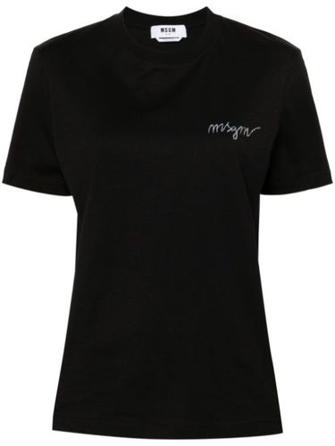 MSGM t-shirt à logo brodé - Noir - MSGM - Modalova