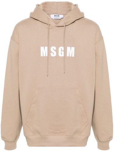 Hoodie en coton à logo imprimé - MSGM - Modalova