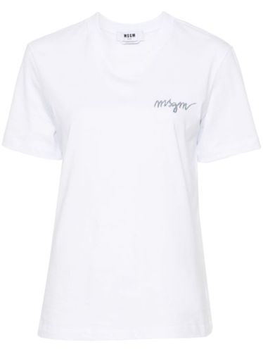 MSGM t-shirt à logo brodé - Blanc - MSGM - Modalova