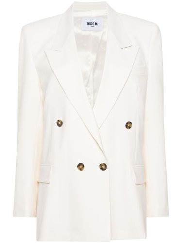 Blazer croisé à revers crantés - MSGM - Modalova