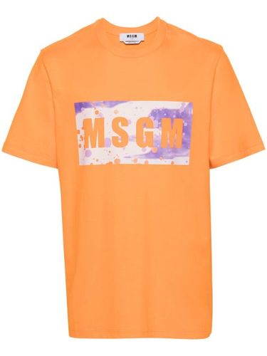 T-shirt en coton à logo imprimé - MSGM - Modalova