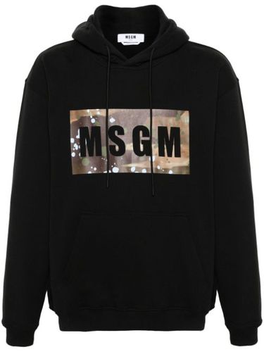 Hoodie en coton à logo imprimé - MSGM - Modalova