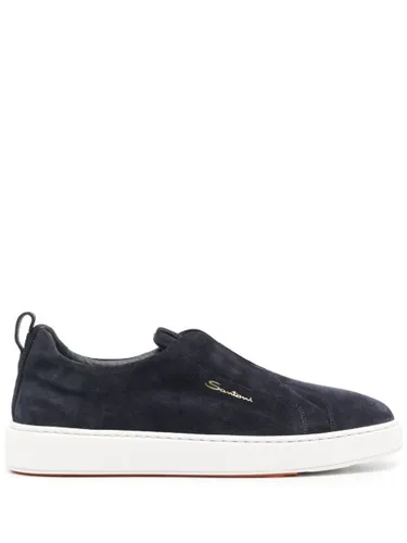 Baskets en daim à logo - Santoni - Modalova
