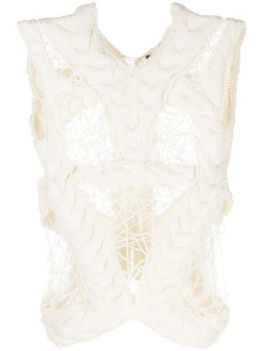 Blouse visage à empiècements en crochet (années 2010) - Alexander McQueen Pre-Owned - Modalova