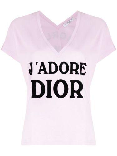 T-shirt J'Adore Dior à col v (2003) - Christian Dior Pre-Owned - Modalova