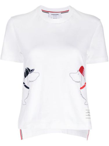 T-shirt en coton à motif brodé - Thom Browne - Modalova