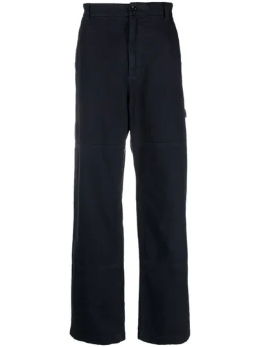 Pantalon droit en coton à patch logo - Dolce & Gabbana - Modalova