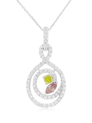 Collier en or 18ct et platine serti de diamants - HYT Jewelry - Modalova