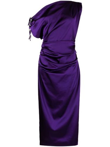 Robe courte en satin à fronces - Talbot Runhof - Modalova