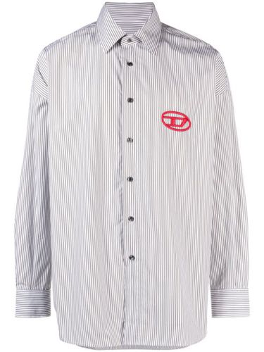 Chemise rayée à logo brodé - Diesel - Modalova