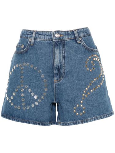 Short en jean à détails de clous - MOSCHINO JEANS - Modalova