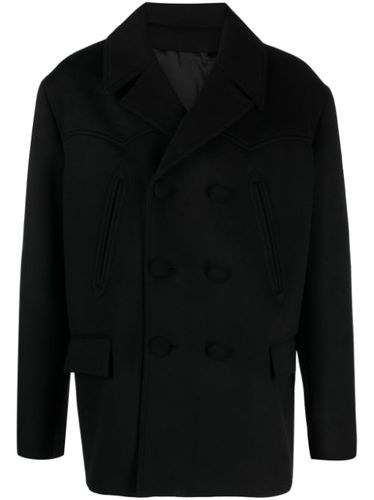 Manteau croisé à logo brodé - Balmain - Modalova