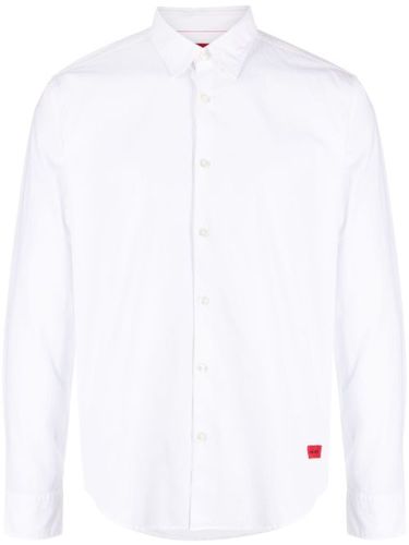 Chemise en coton à logo brodé - HUGO - Modalova
