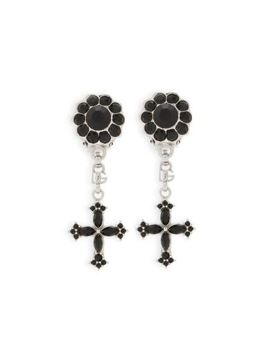 Boucles d'oreilles clip à pendentif croix CC - Dolce & Gabbana - Modalova