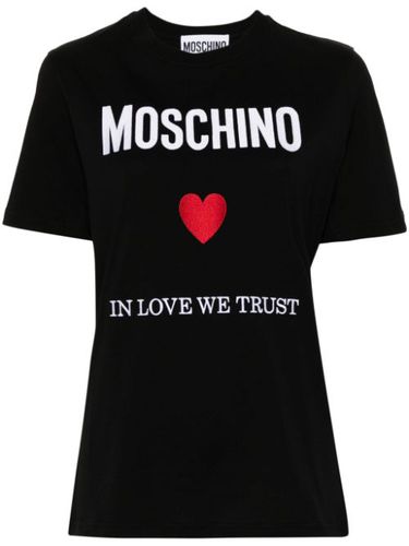 T-shirt en coton à logo imprimé - Moschino - Modalova