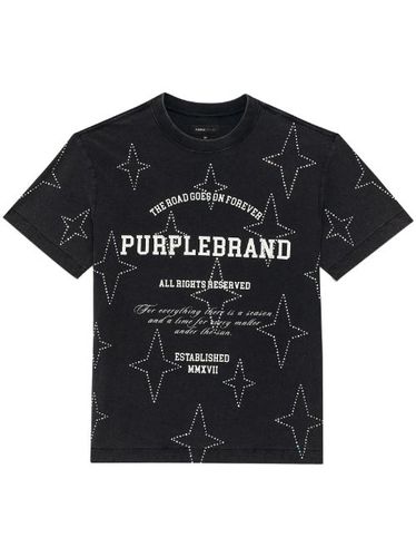 T-shirt en coton à ornements en cristal - Purple Brand - Modalova