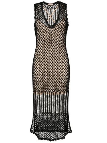 Robe en maille ajourée à coupe mi-longue - TWINSET - Modalova