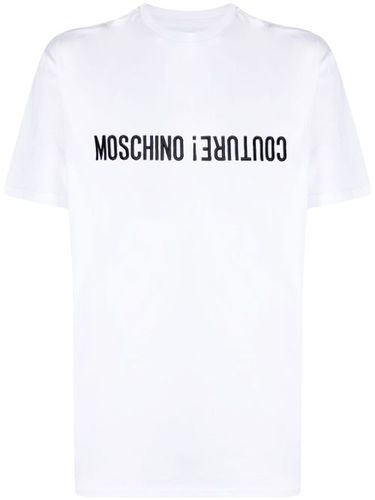 T-shirt en coton à logo brodé - Moschino - Modalova