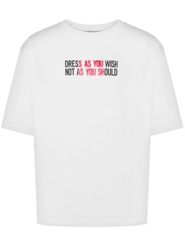 T-shirt en coton à slogan imprimé - Moschino - Modalova