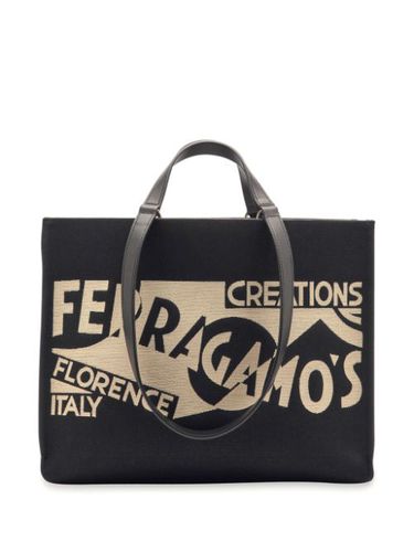 Sac cabas médium à logo brodé - Ferragamo - Modalova