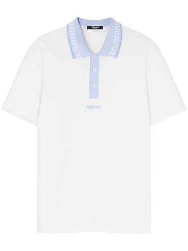 Versace polo à col Greca - Blanc - Versace - Modalova