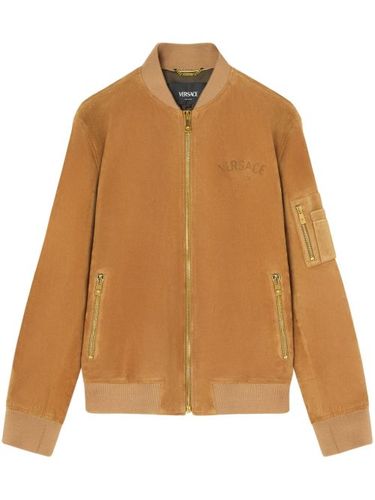 Veste bomber en daim - Versace - Modalova