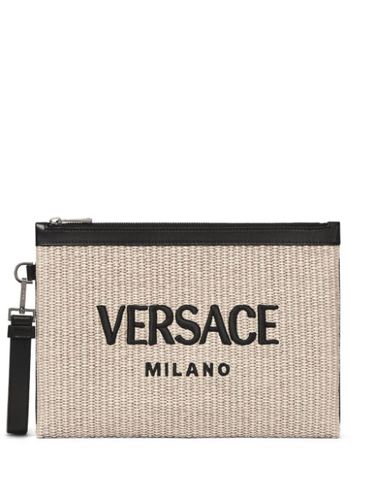 Pochette Milano en raphia - Versace - Modalova