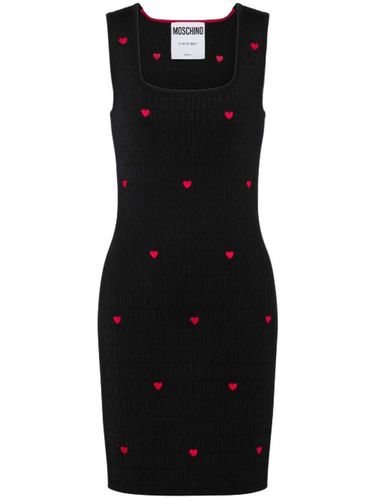 Robe courte en maille à cœurs brodés - Moschino - Modalova