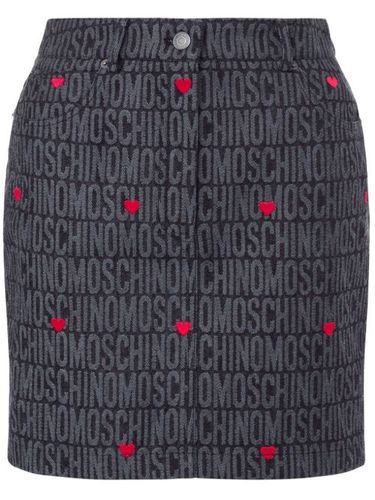 Jupe crayon à logo en jacquard - Moschino - Modalova