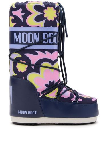 Bottines matelassées à fleurs - Moon Boot - Modalova