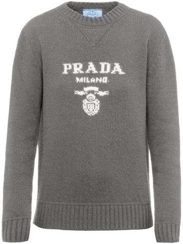 Pull en cachemire à logo intarsia - Prada - Modalova