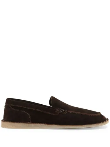 Mocassins en daim à plaque DG - Dolce & Gabbana - Modalova