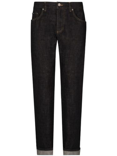 Jean à étiquette logo - Dolce & Gabbana - Modalova