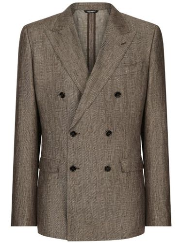 Blazer en lin à boutonnière croisée - Dolce & Gabbana - Modalova