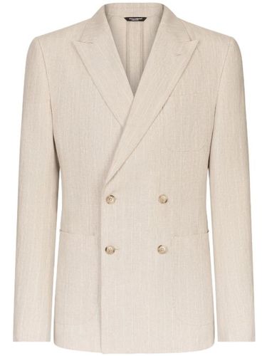 Blazer en lin à fines rayures - Dolce & Gabbana - Modalova