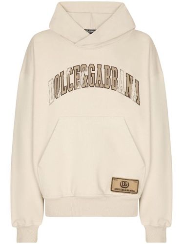 Hoodie en coton à logo brodé - Dolce & Gabbana - Modalova