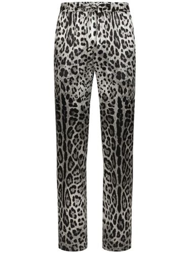 Pantalon en soie à imprimé animalier - Dolce & Gabbana - Modalova