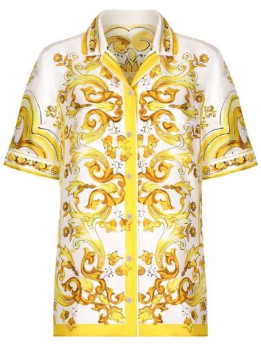 Chemise en soie à imprimé Majolica - Dolce & Gabbana - Modalova
