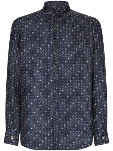 Chemise en soie à imprimé géométrique - Dolce & Gabbana - Modalova