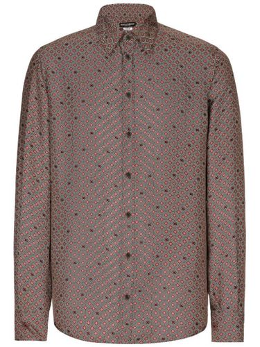 Chemise en soie à imprimé géométrique - Dolce & Gabbana - Modalova