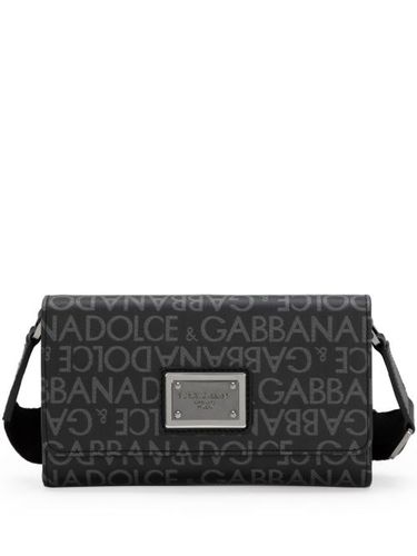 Sac à bandoulière en jacquard à fini verni - Dolce & Gabbana - Modalova